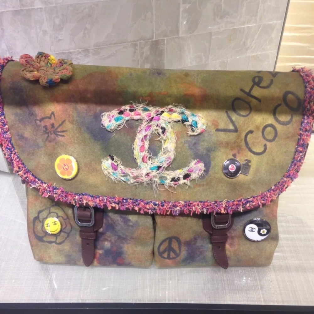 🚫Sold🚫Chanel Graffiti Embroidery Messenger Bag